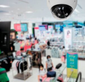 Cámara de seguridad CCTV en comercio